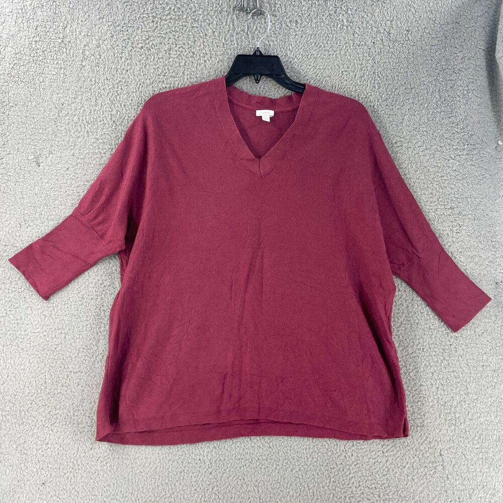 Pure jill Womens Top Size L Luxury Purple Sweater Blouse Preppy